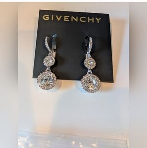 Givenchy Silver and Crystal Drop Earrings